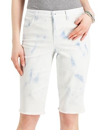 Style & Co Petite Mid Rise Raw Hem Bermuda Shorts