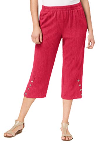 Button-Hem Capri Pants