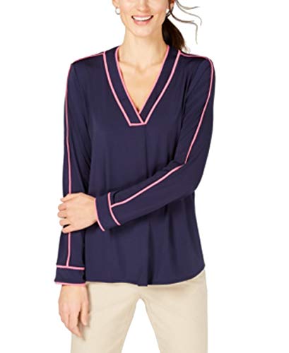 Piping-Trim Blouse