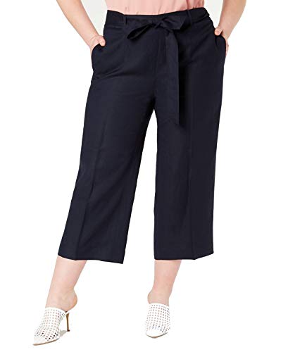 Trendy Plus Size Wide-Leg Belted Capris
