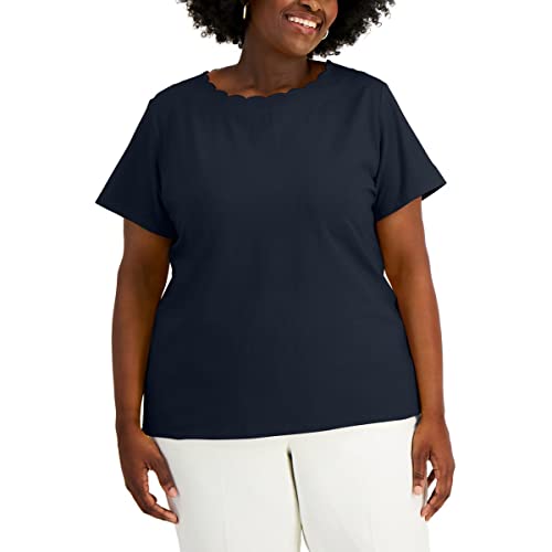 Anne Klein Plus Size Scalloped T-Shirt