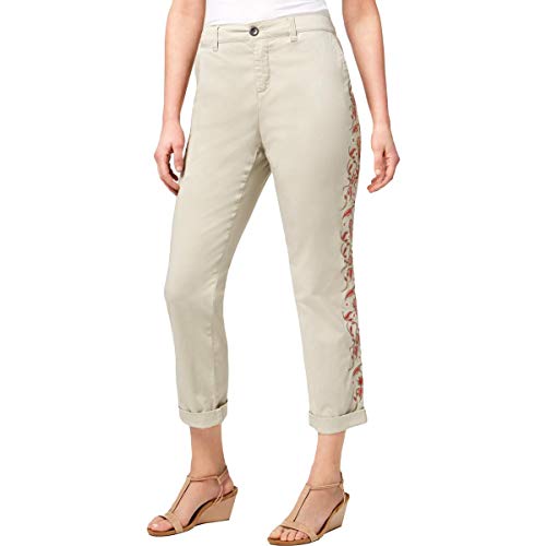 Embroidered Boyfriend Pants