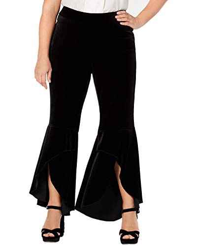 Plus Size Tulip Hem Velvet Bootcut Pants