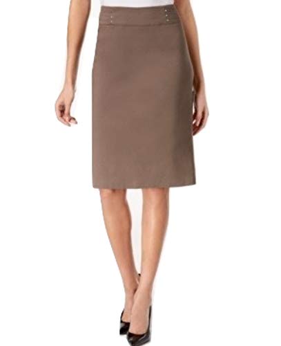 Rivet-Waist A-Line Skirt