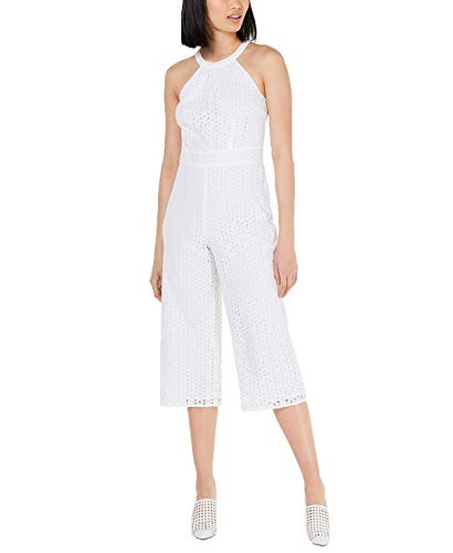 Maison Jules Sleeveless Eyelet Cropped Jumpsuit