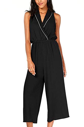 Almost Famous Juniors Piped Collar Jumpsuit