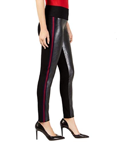 INC Faux-Leather-Front Skinny Pants