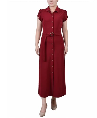 NY Collection Petite Midi Petal Sleeve Dress