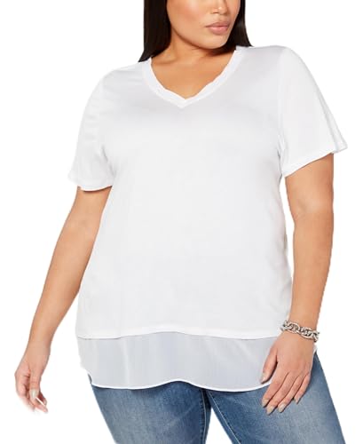 Plus Size Short Sleeve V Neck Tunic