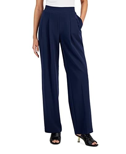 Alfani Pleated Wide Leg Pull On Pants