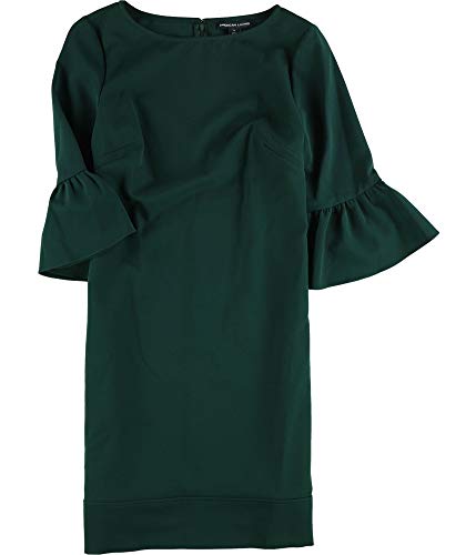 Bell-Sleeve Crepe Dress