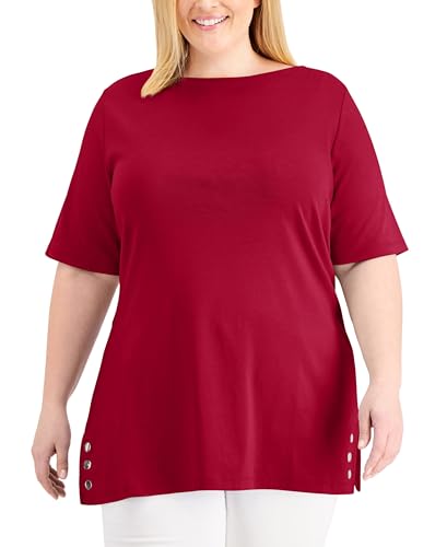 Karen Scott Plus Size Embellished Hem Top