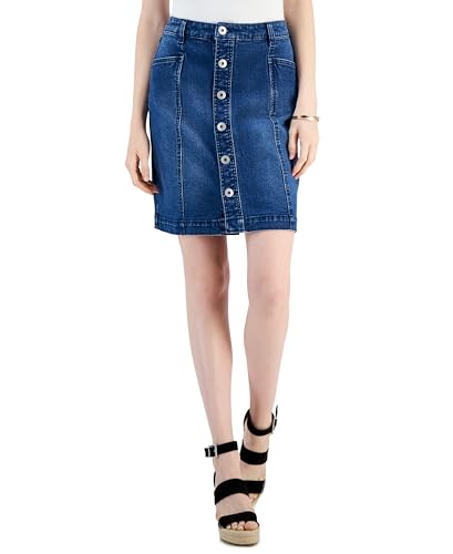 Style & Co Button Fly Denim Skirt