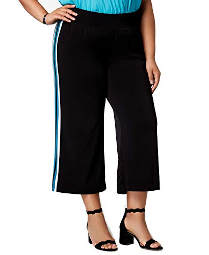 I.N.C. Plus Size Varsity-Stripe Cropped Wide-Leg Pants