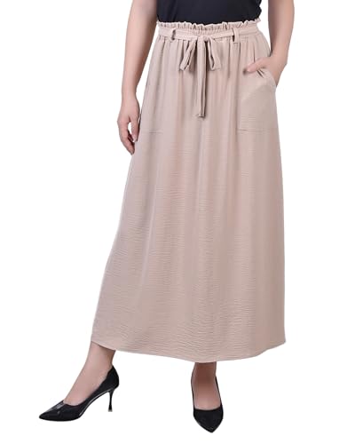 NY Collection Petite Ankle Length Belted A Line Skirt