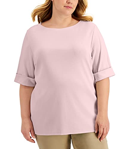 Karen Scott Plus Size Cotton Elbow Sleeve Top