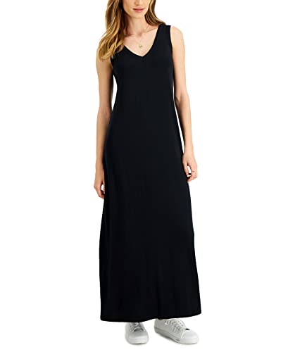 Style & Co Womens V Neck Sleeveless Maxi Dress