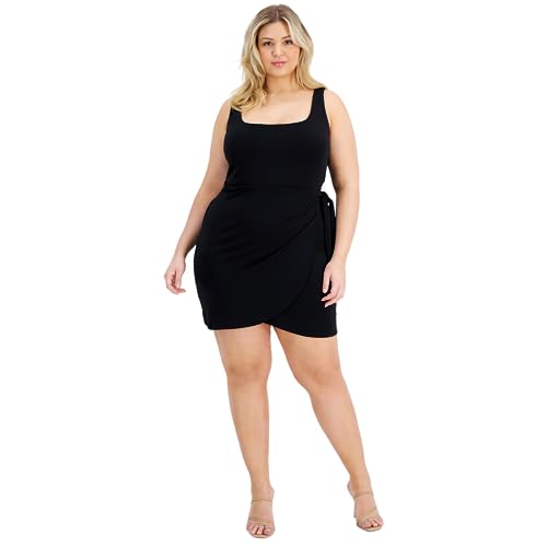 Bar III Trendy Plus Size Side Tie Mini Dress