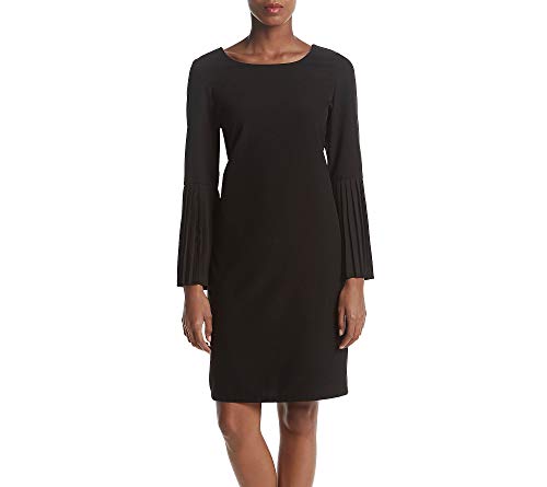 NY Collection Pleated Bell Sleeve Dress