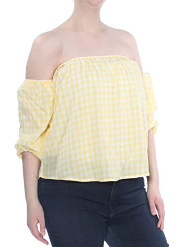 Hippie Rose Juniors Off The Shoulder Gingham Top
