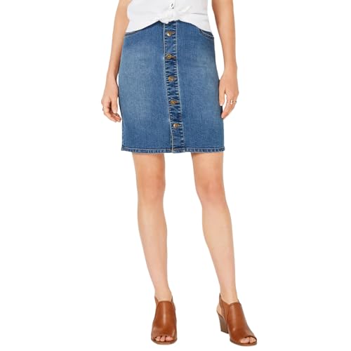 Style & Co Petite Button Down Denim Skirt