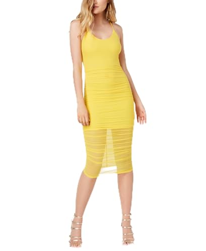 Juniors' Ruched Crisscross Bodycon Dress