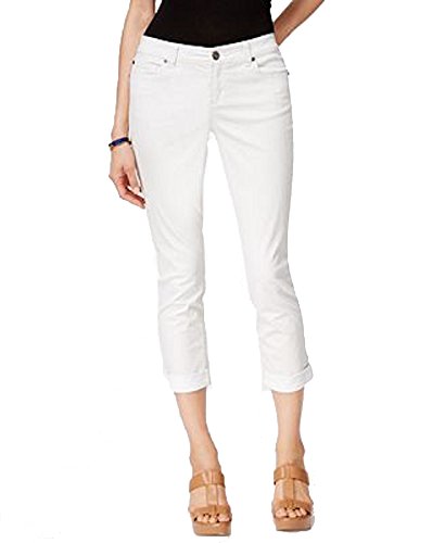 Inc International Concepts Cuffed White Wash Cropped Jeans