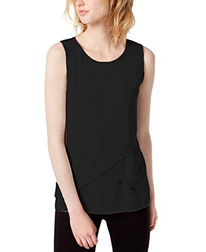Bar III Layered Chiffon Hem Sleeveless Top