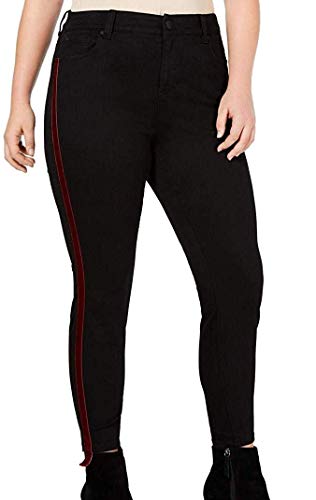 Celebrity Pink Trendy Plus Size Velvet Varsity Stripe Skinny Jeans