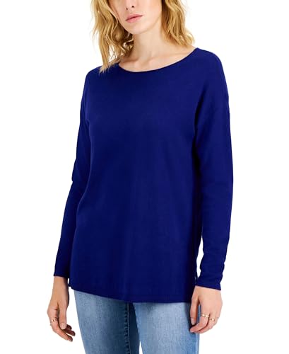 International Concepts Womens Step Hem Long Sleeve Boatneck Sweater