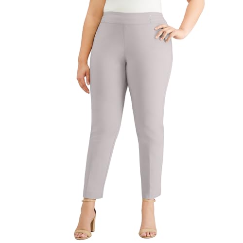 Plus Size Tummy Control Pull-On Slim-Leg Pants