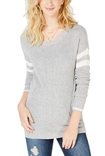 Hippie Rose Juniors Scoop Neck Varsity Stripe Sweater