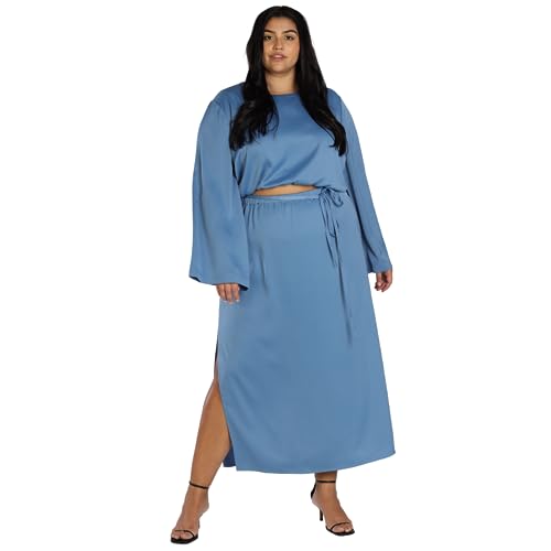 Nicole Williams English Plus Size Satin Skirt