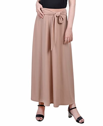 NY Collection Petite Maxi Skirt With Sash Waist Tie