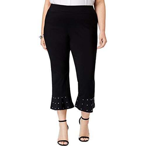 Plus Size Embellished Hem Capri Pants