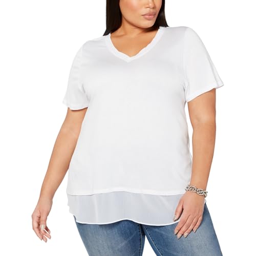Plus Size Short Sleeve V Neck Tunic
