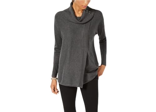 JM Collection Faux Wrap Cowl Neck Sweater
