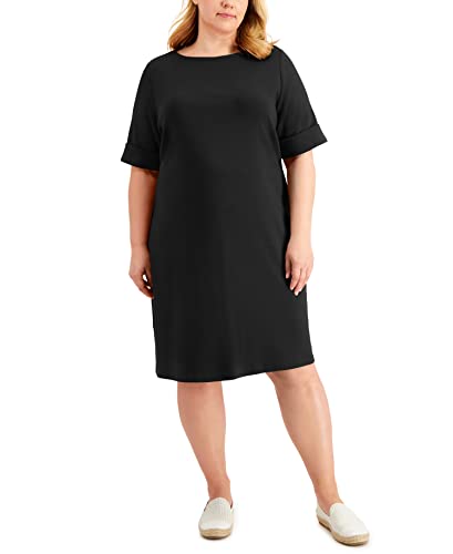 Karen Scott Plus Size Solid Boat Neck Dress