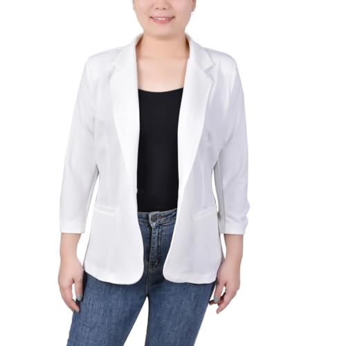 Petite 3/4 Sleeve Scuba Crepe Blazer