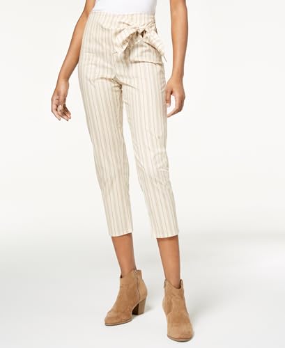 Juniors' Striped Tie-Waist Cropped Pants