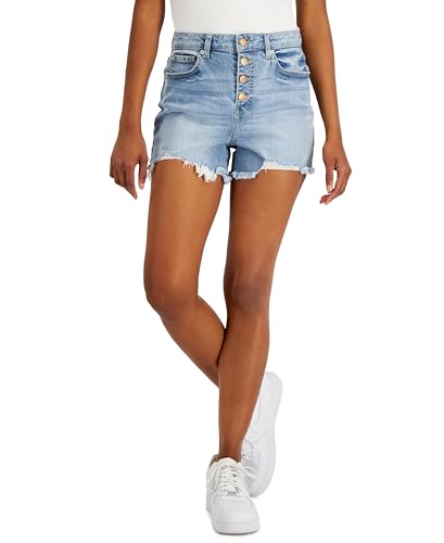 Vanilla Star Juniors' Exposed Button Denim Shorts