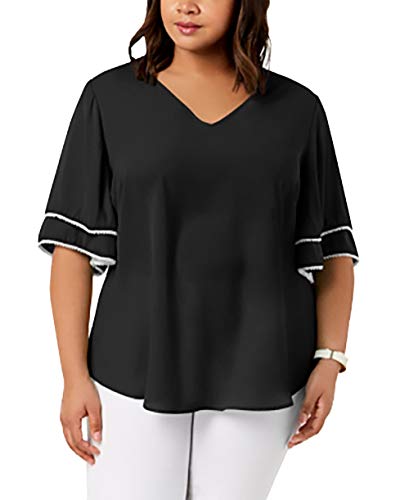 NY Collection Plus Size Ruffled Sleeve Top