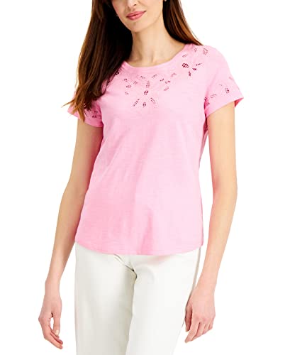 Charter Club Petite Cotton Cutout Top