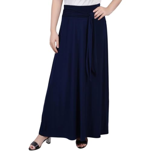 NY Collection Petite Maxi Skirt With Sash Waist Tie