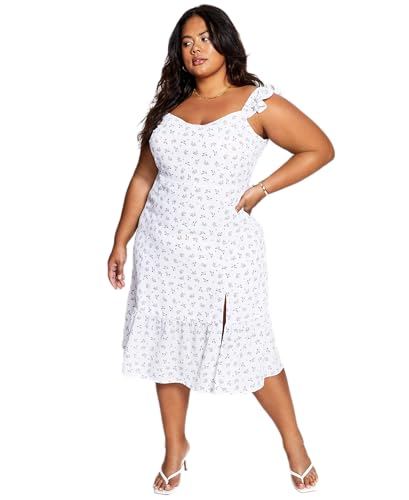 Now This Trendy Plus Size Flutter Sleeve Midi Dress