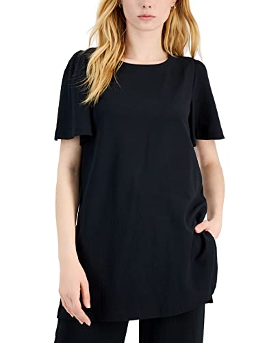 Alfani Short Sleeve Crinkle Top