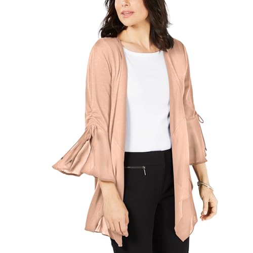 JM Collection Chiffon Trim Bell Sleeve Cardigan
