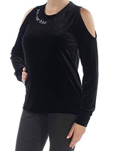 Material Girl Active Juniors Not Your Bae Velour Cold Shoulder Top