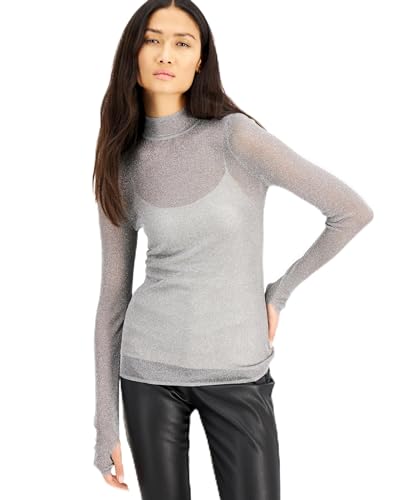INC International Concepts Sheer Mock Neck Sweater