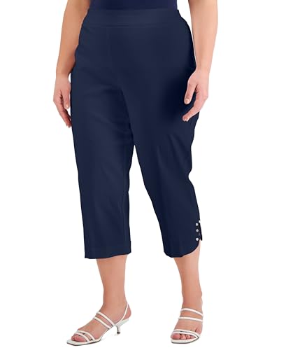 JM Collection Plus Size Lattice Hem Capri Pants